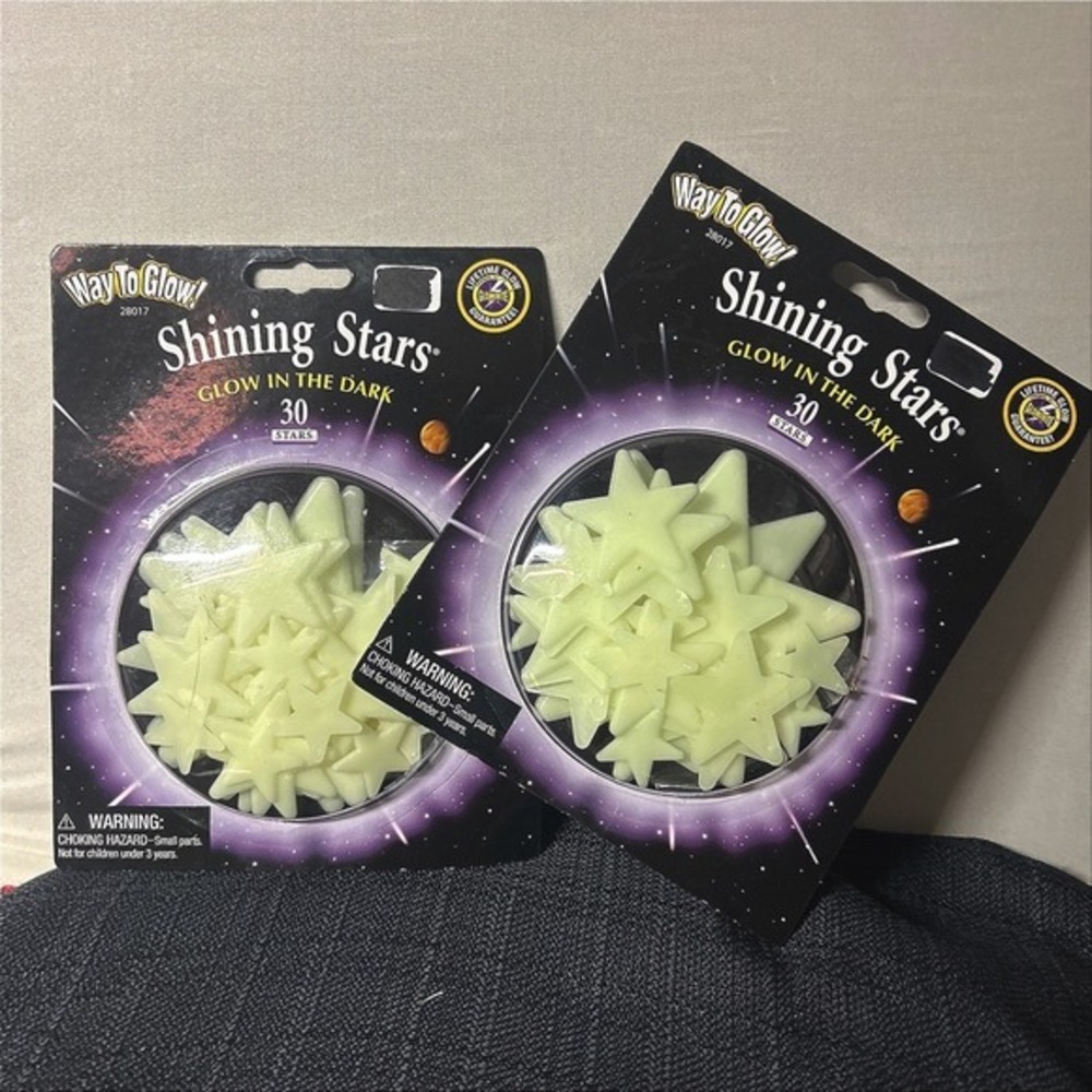 Way to Glow Shining Stars Glow in the Dark 30 Count Lot of 2 New